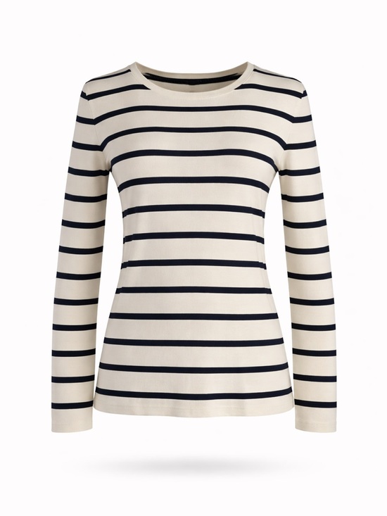 Talbots Tops - Talbots Striped Long Sleeve Knit Top - Ivory & Navy Sz SP